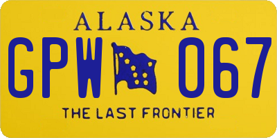 AK license plate GPW067
