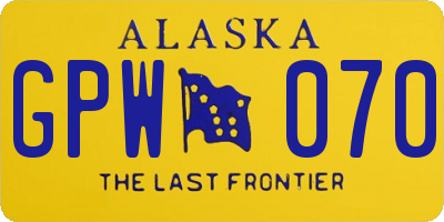 AK license plate GPW070