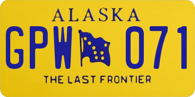 AK license plate GPW071
