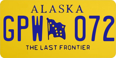 AK license plate GPW072