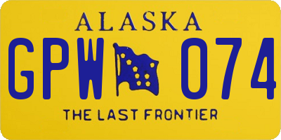 AK license plate GPW074