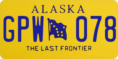 AK license plate GPW078