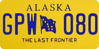 AK license plate GPW080