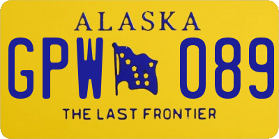 AK license plate GPW089