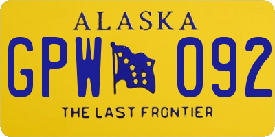 AK license plate GPW092