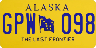 AK license plate GPW098