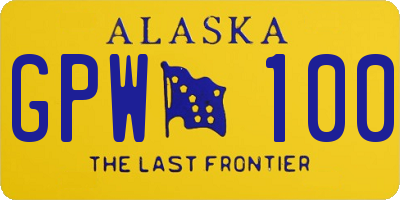 AK license plate GPW100