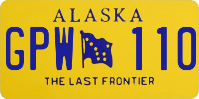 AK license plate GPW110