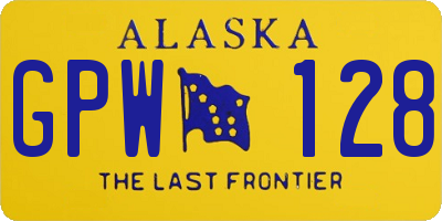 AK license plate GPW128