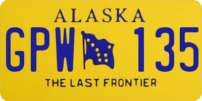 AK license plate GPW135