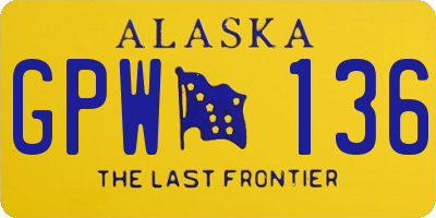 AK license plate GPW136