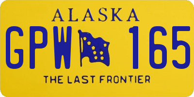 AK license plate GPW165