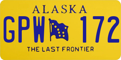 AK license plate GPW172