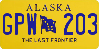 AK license plate GPW203