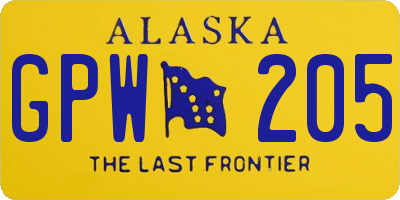 AK license plate GPW205