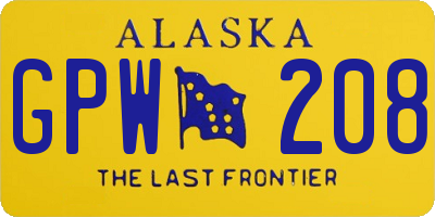 AK license plate GPW208