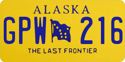 AK license plate GPW216