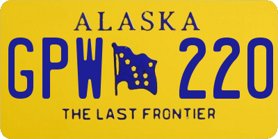 AK license plate GPW220