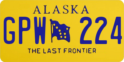 AK license plate GPW224