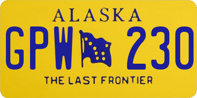 AK license plate GPW230