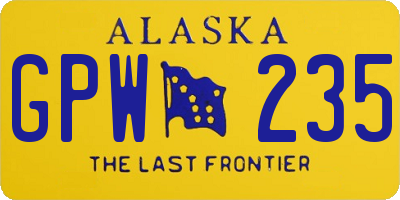 AK license plate GPW235