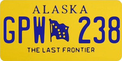 AK license plate GPW238