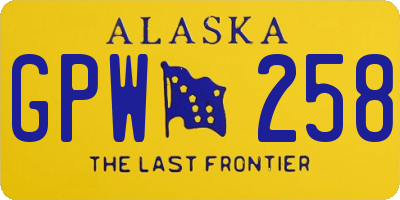 AK license plate GPW258