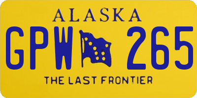 AK license plate GPW265