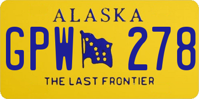 AK license plate GPW278