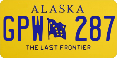 AK license plate GPW287