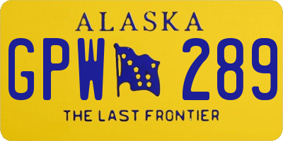AK license plate GPW289