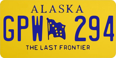 AK license plate GPW294