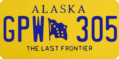 AK license plate GPW305
