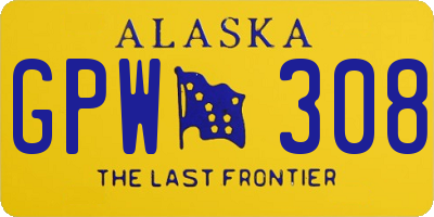 AK license plate GPW308