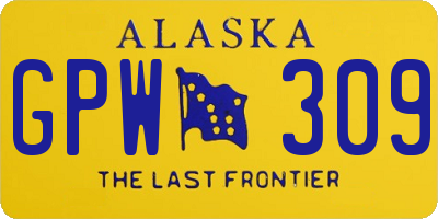 AK license plate GPW309