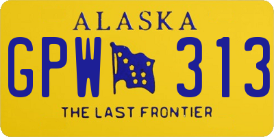 AK license plate GPW313
