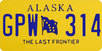 AK license plate GPW314
