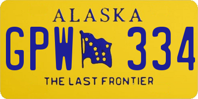 AK license plate GPW334