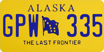 AK license plate GPW335