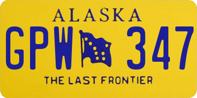 AK license plate GPW347