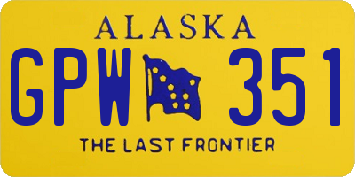 AK license plate GPW351