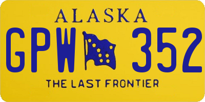 AK license plate GPW352