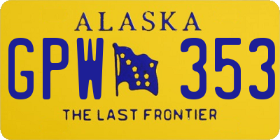 AK license plate GPW353