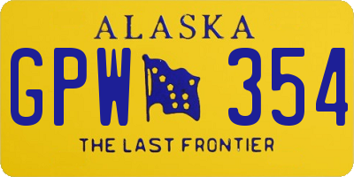 AK license plate GPW354