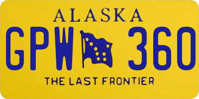 AK license plate GPW360