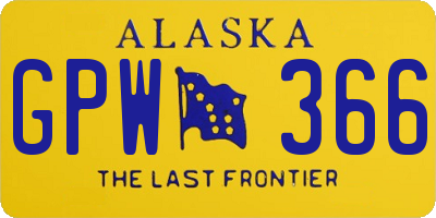 AK license plate GPW366