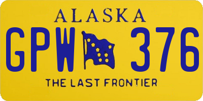AK license plate GPW376