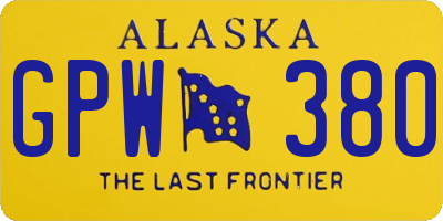 AK license plate GPW380