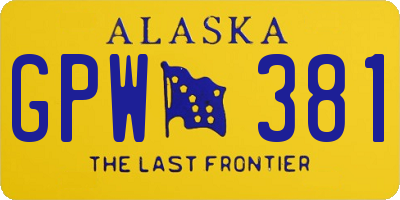 AK license plate GPW381