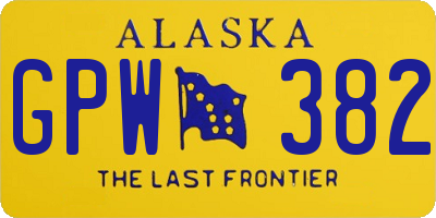 AK license plate GPW382